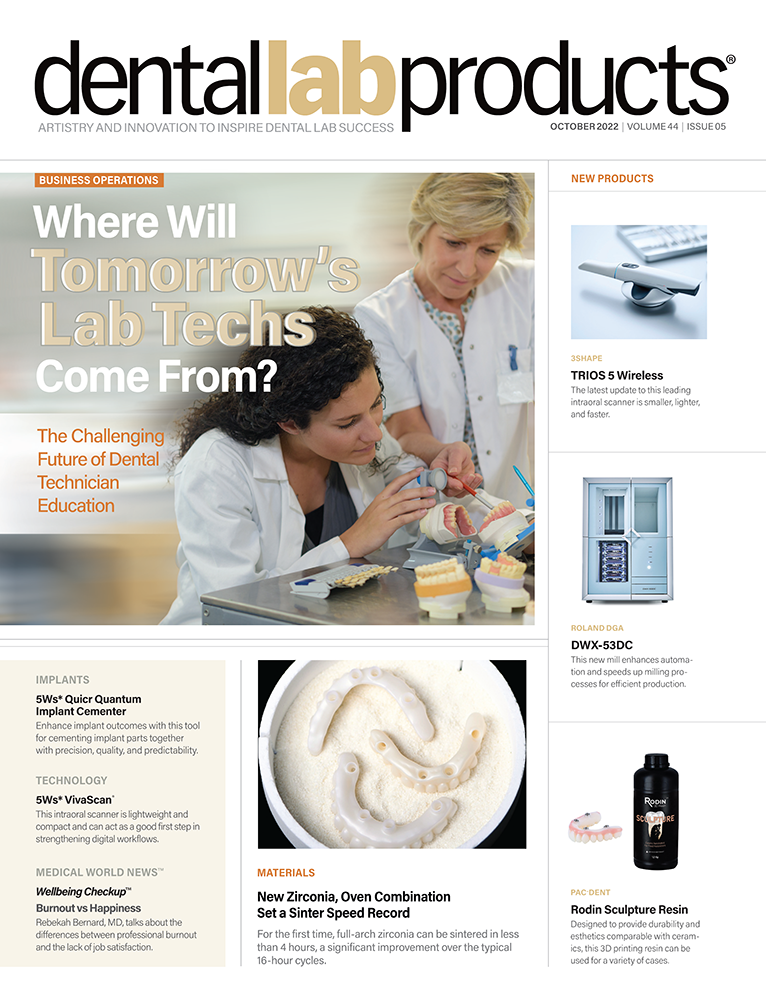 Dental Lab Products October 2022 issue cover